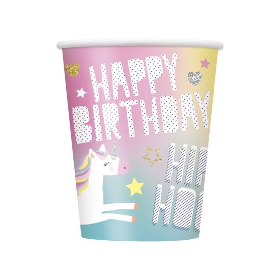 8 vasos de unicornio - Happy Unicorn