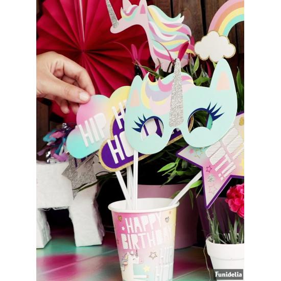 8 vasos de unicornio - Happy Unicorn