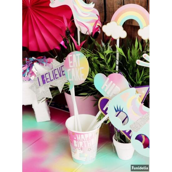 8 vasos de unicornio - Happy Unicorn