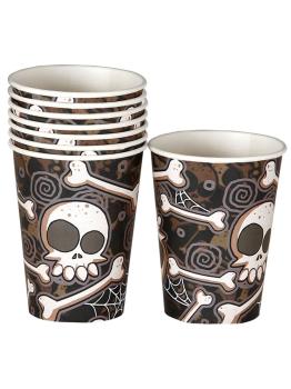 8 Vasos Halloween Huesos