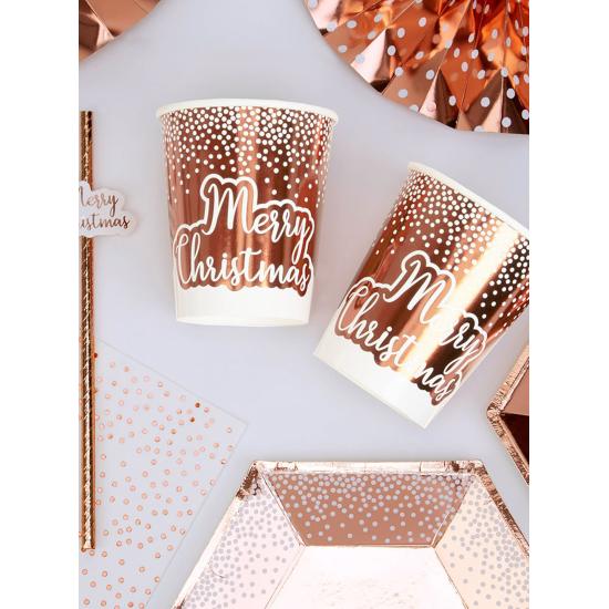 8 vasos oro rosa (20 cm) - Pink Christmas 8 vasos oro rosa (20 cm) - Pink Christmas