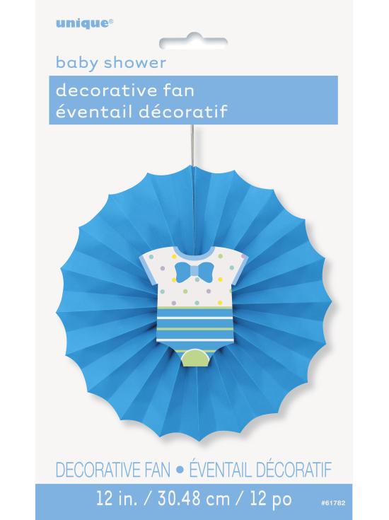 Abanico de papel decorativo azul - Baby Shower