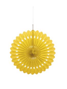 Abanico de papel decorativo color amarillo - Línea Colores Básicos