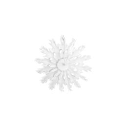 Abanico de papel decorativo con forma de copo de nieve blanco de 25 cm