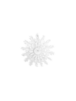 Abanico de papel decorativo con forma de copo de nieve blanco de 25 cm