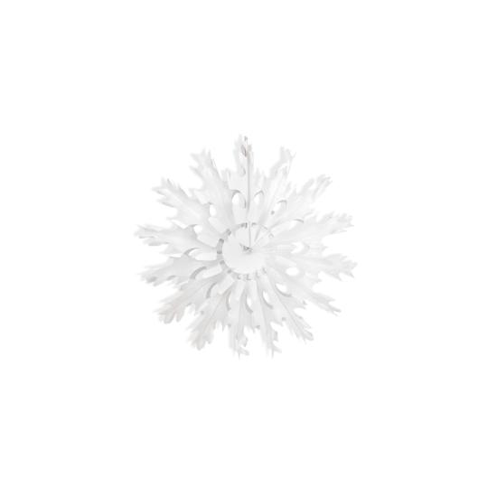 Abanico de papel decorativo con forma de copo de nieve blanco de 25 cm Abanico de papel decorativo con forma de copo de nieve blanco de 25 cm