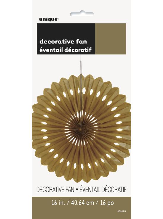 Abanico de papel decorativo dorado - Línea Colores Básicos