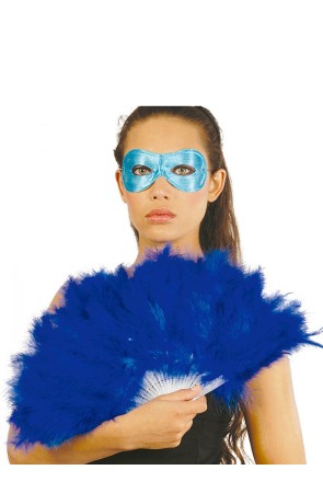 Abanico de plumas azules