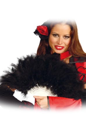 Abanico de plumas negras