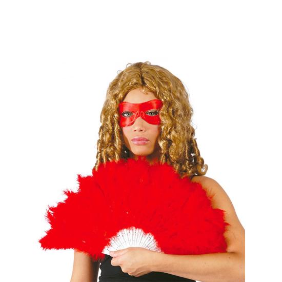 Abanico de plumas rojas