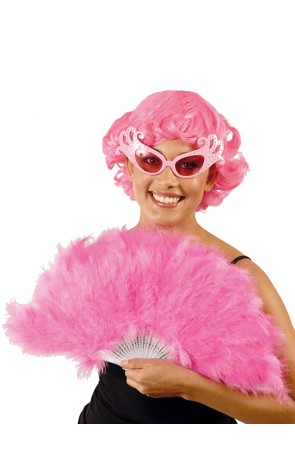 Abanico de plumas rosas