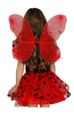 Alas de mariposa roja para niña