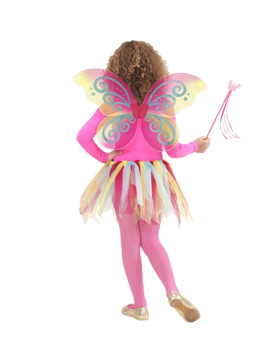 Alas de mariposa rosa con purpurina para niña
