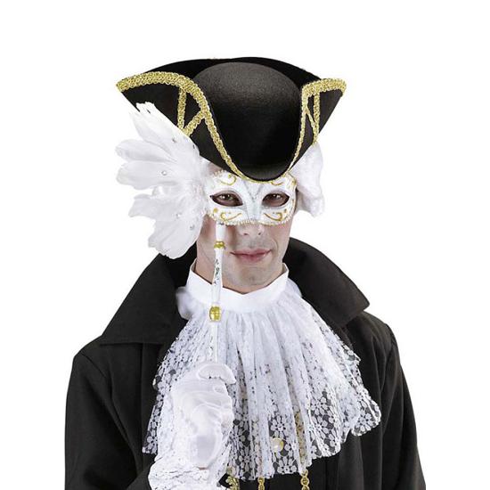 Antifaz blanco veneciano con varilla Antifaz blanco veneciano con varilla