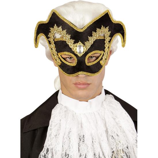 Antifaz Corte Veneciano con gema y ribete para adulto Antifaz Corte Veneciano con gema y ribete para adulto