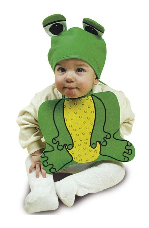 Babero y gorro de ranita para bebé