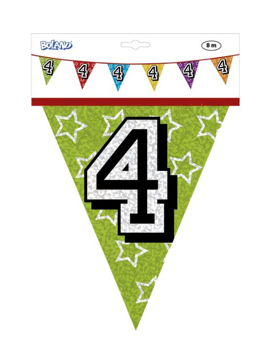Banderines con número 4