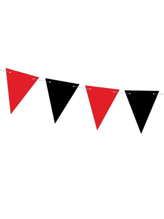 Banderín rojo y negro de papel - Pirates Party