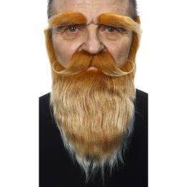 Barba, bigote y cejas pelirroja para adulto