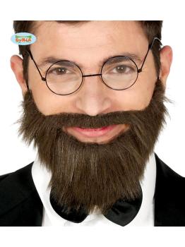 Barba y bigote castaños para hombre