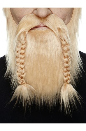 Barba y bigote rubia vikinga para adulto