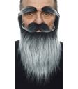 Bigote con barba y cejas canoso