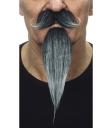 Bigote con perilla mosquetero canosa para hombre