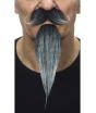 Bigote con perilla mosquetero canosa para hombre