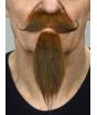 Bigote de mosquetero castaño con gran perilla para adulto