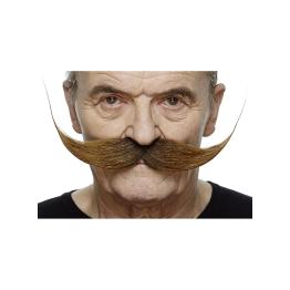 Bigote repeinado castaño para hombre