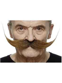 Bigote repeinado castaño para hombre