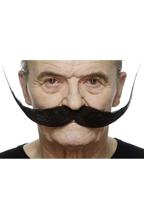 Bigote repeinado negro para hombre