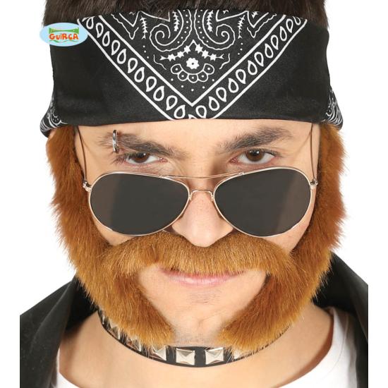 Bigote y patillas de motero castañas ^ Bigote y patillas de motero castañas ^