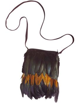 Bolsa de indio con plumas para adulto