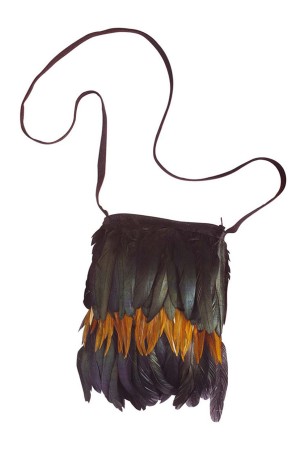 Bolsa de indio con plumas para adulto