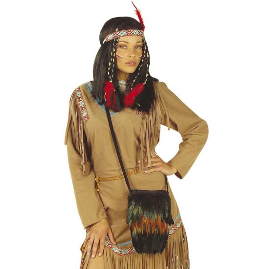 Bolsa de indio con plumas para adulto