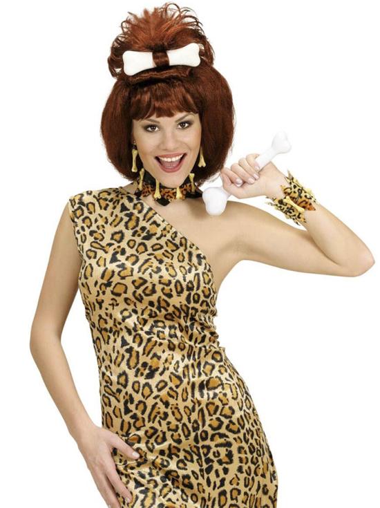 Brazalete de hueso y piel de leopardo para adulto