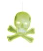 Calavera colgante 3D con huesos fluorescente