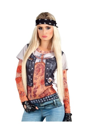 Camiseta de motera sexy para mujer