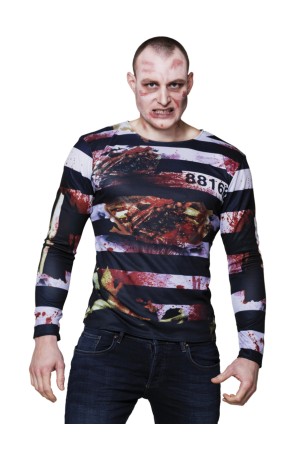 Camiseta de preso zombie para adulto