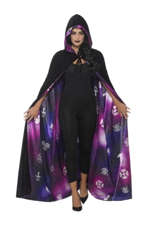 Capa reversible de bruja oscura para adulto