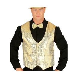 Chaleco de lentejuelas dorado para hombre