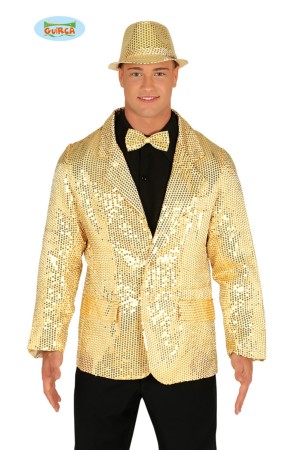 Chaqueta de lentejuelas doradas para hombre