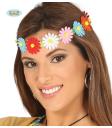 Cinta para el pelo de flores multicolor hippies