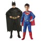 Cofre de disfraces Batman y Superman para niño