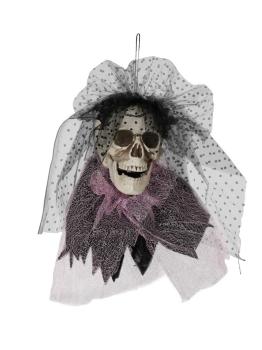 Colgante decorativo calavera con lazo