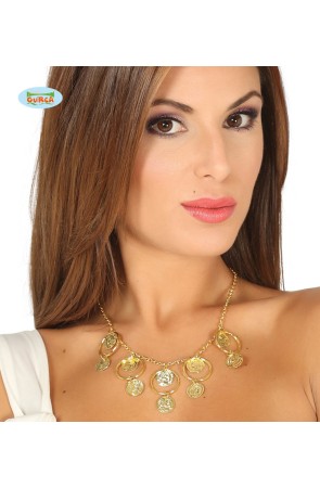 Collar con medallas doradas de romana