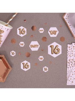 Confeti para mesa "16" - Glitz & Glamour Pink & Rose Gold