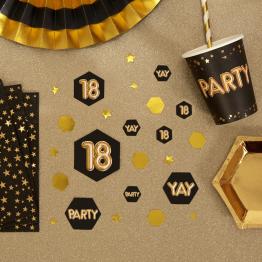 Confeti para mesa "18" - Glitz & Glamour Black & Gold