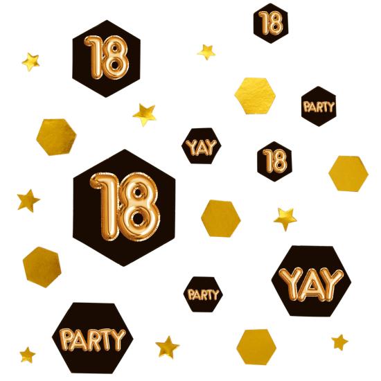 Confeti para mesa "18" - Glitz & Glamour Black & Gold